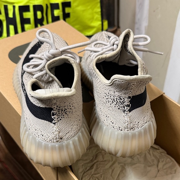 Yeezy Beige and Black Knit Sneakers - Picture 5 of 5